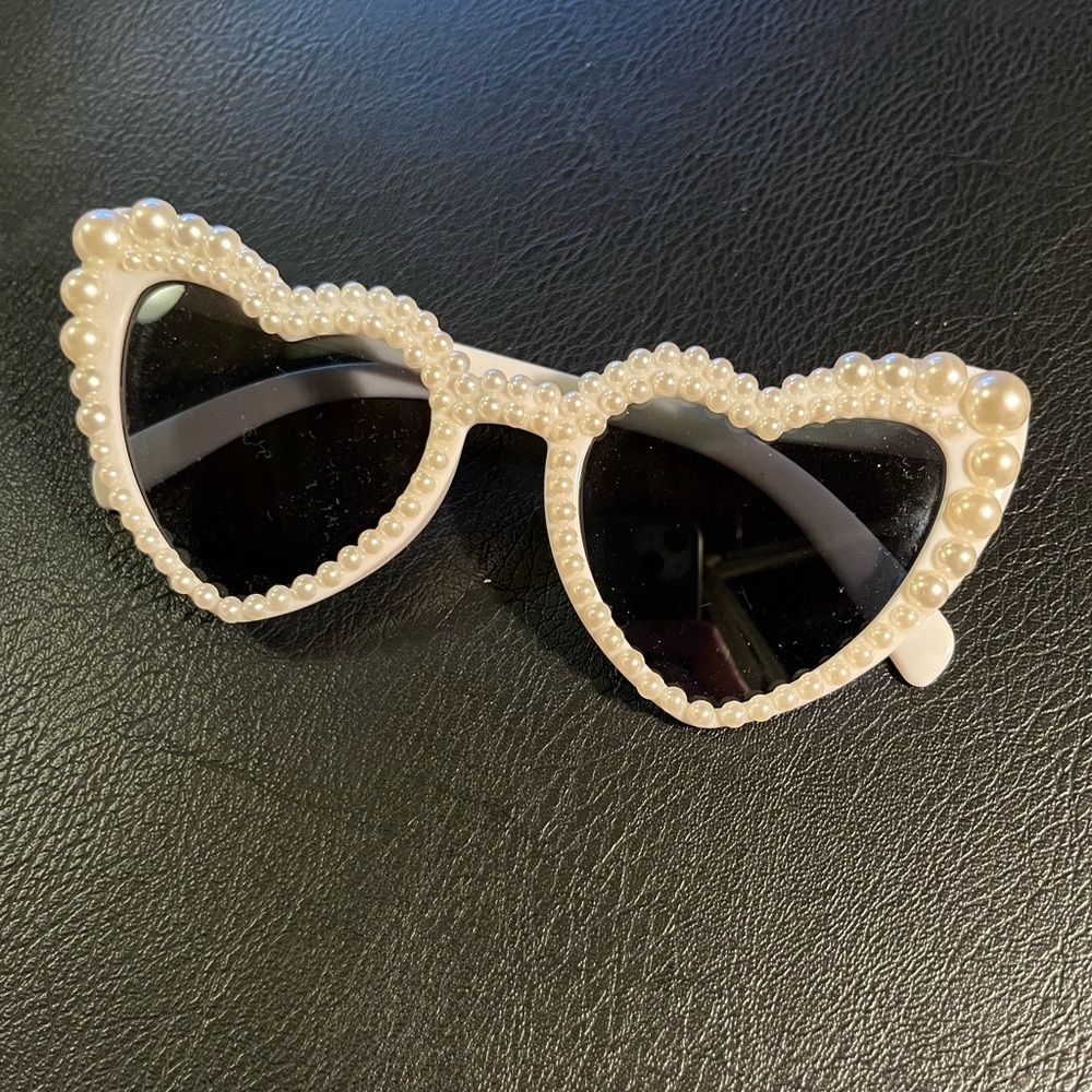 Amazon Pearl-Embellished Black Sunglasses